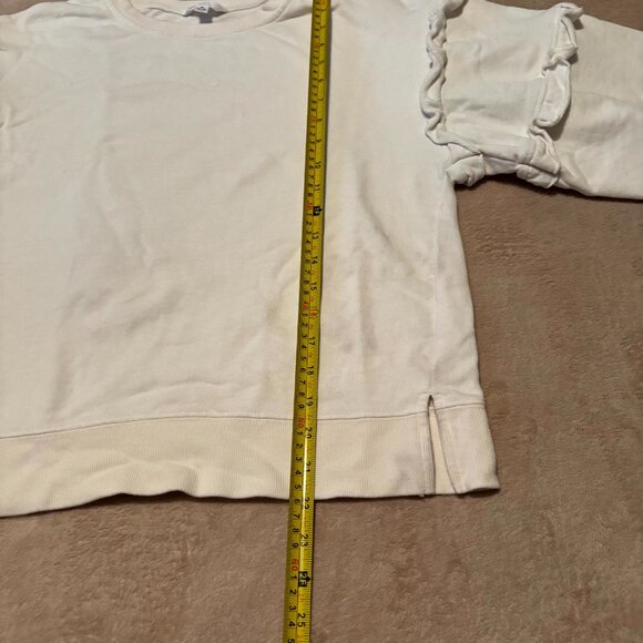 Time and Tru Ruffle Sleeve Sweatshirt | Cream | Size M (8–10) - Picture 4 of 6